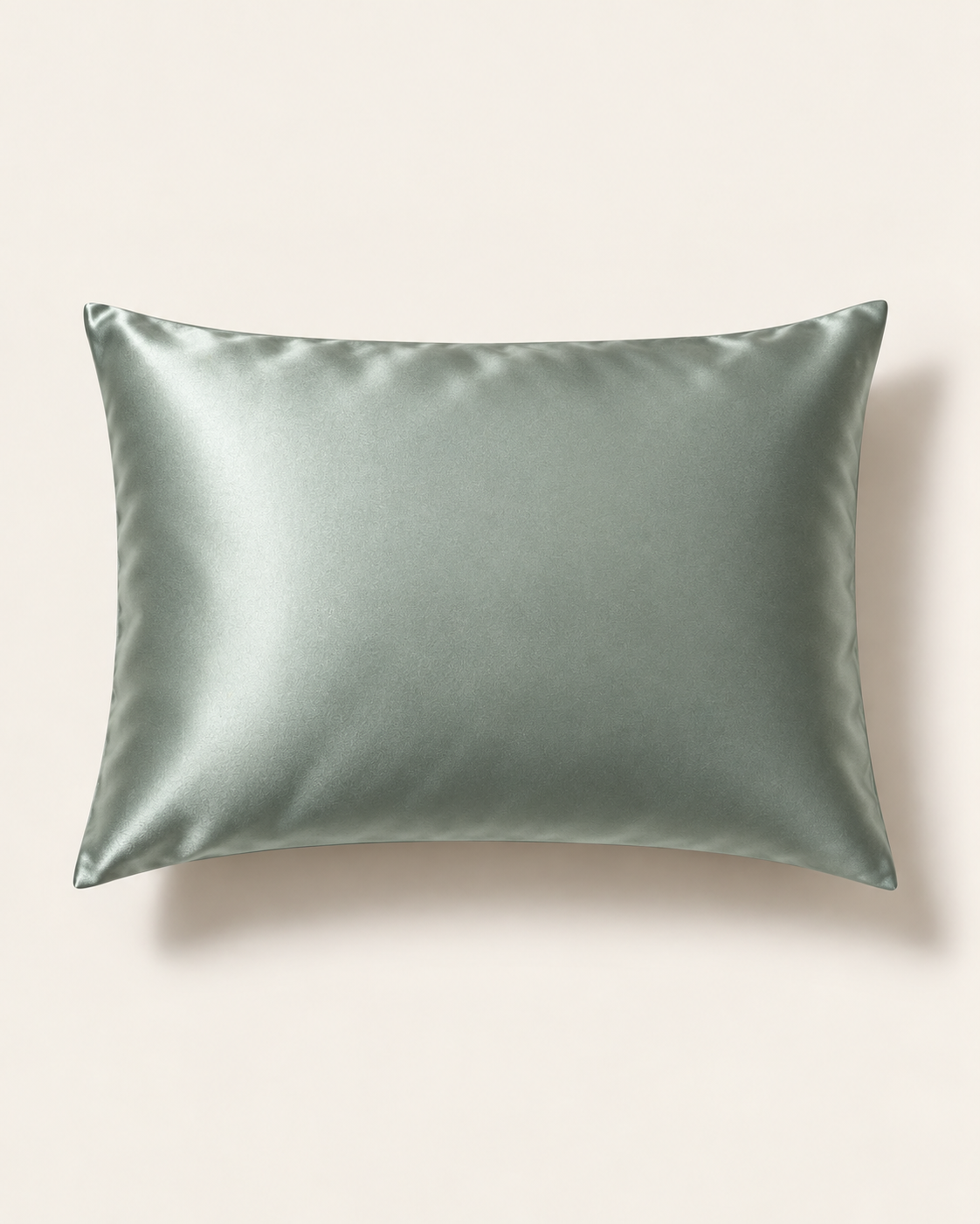 Green Mist mulberry silk pillowcase, 20 × 30 in, front view