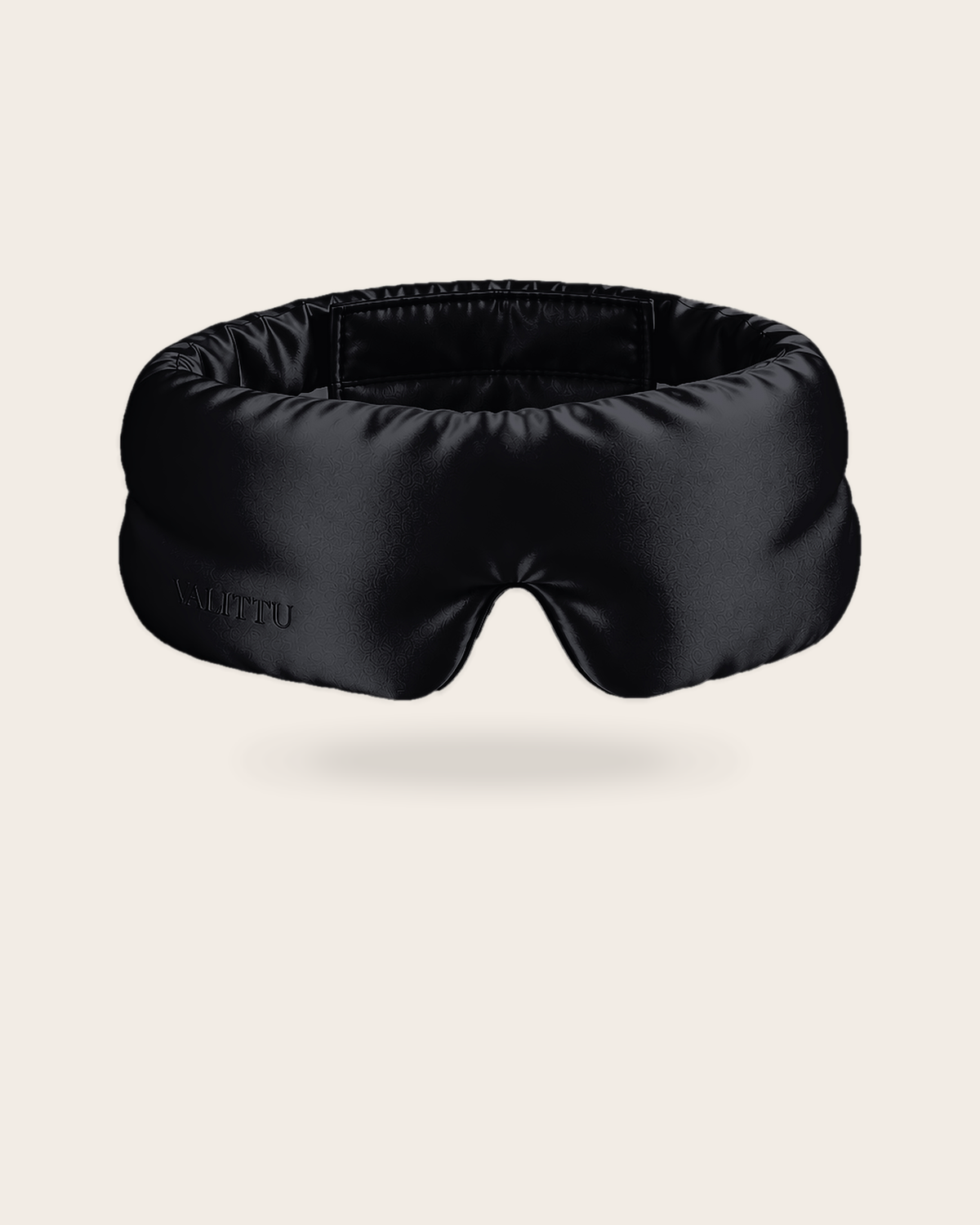 Black contoured mulberry silk sleep mask