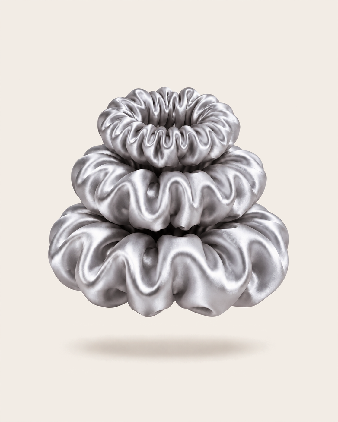 Silk Scrunchies — Silver