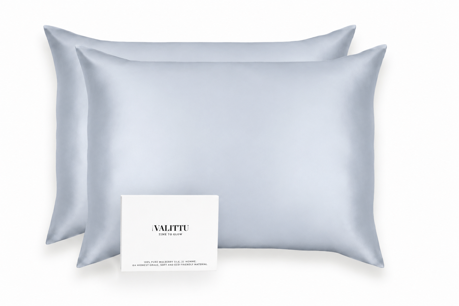 Silk Bedding Set - Blue Mist