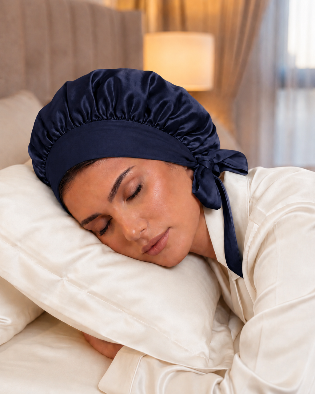 Silk Bonnet - Navy Blue