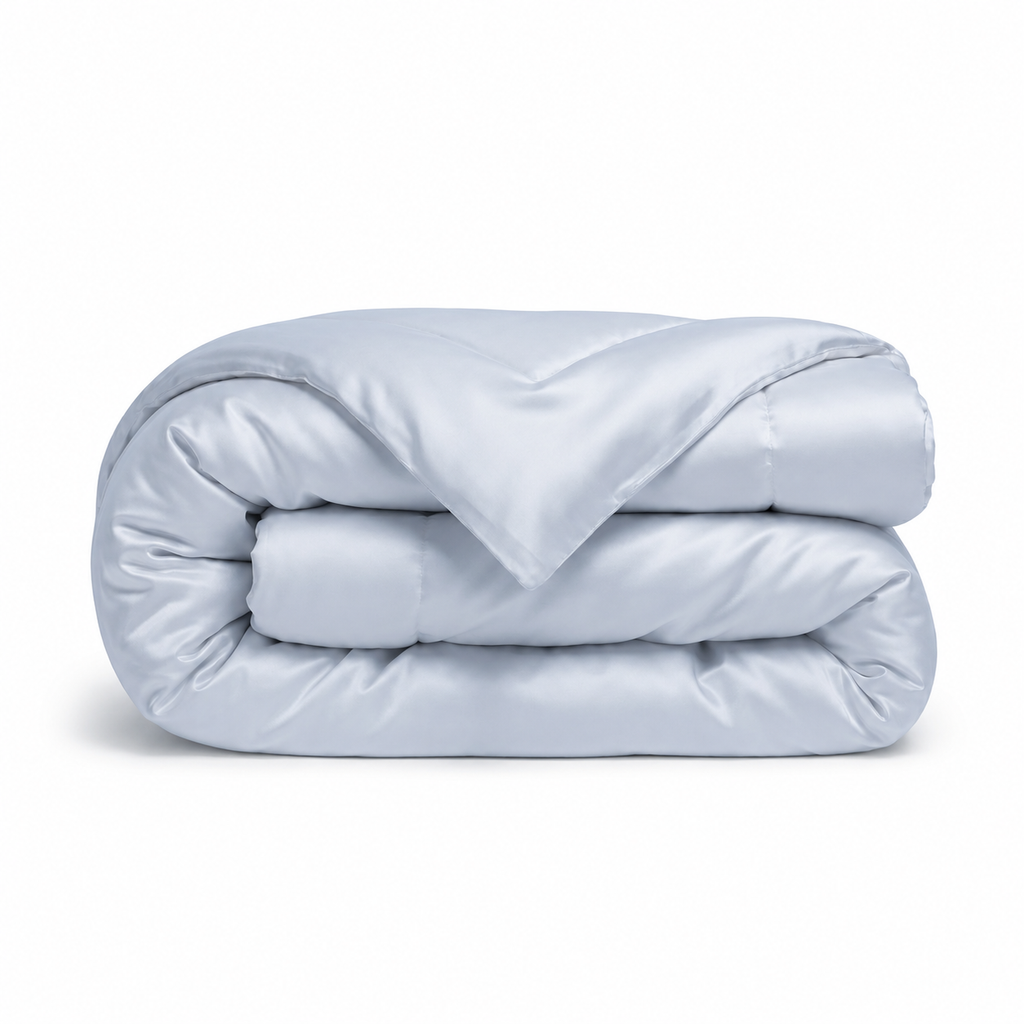 Silk Bedding Set - Blue Mist