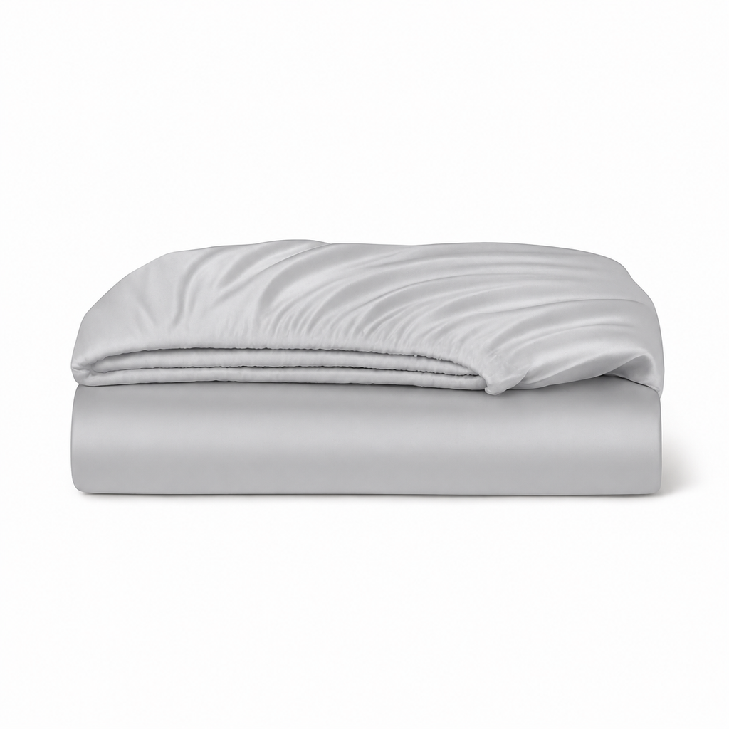 Silk Bedding Set - Silver