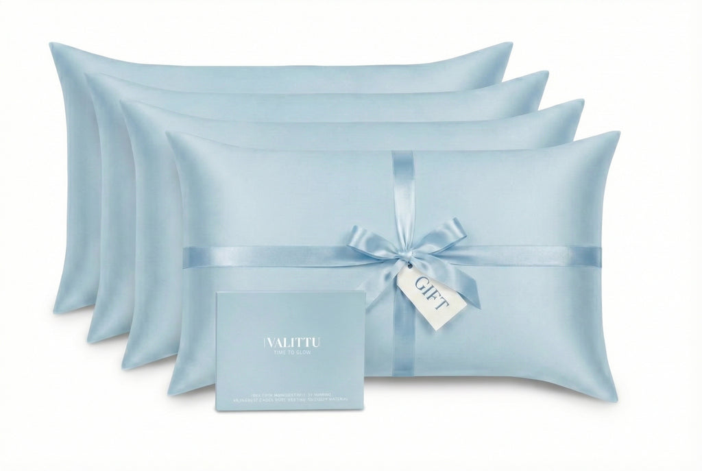 Silk Pillowcase 4-Pack - Blue Mist