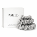 Premium Mulberry Silk Scrunchie Set - Silver