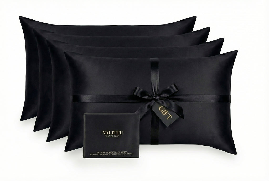 Silk Pillowcase 4-Pack - Black