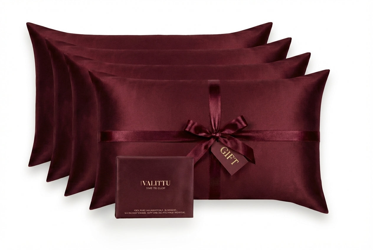 Silk Pillowcase 4-Pack - Burgundy