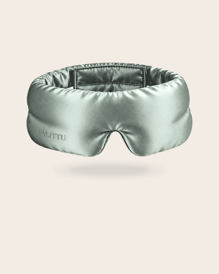 Green Mist contoured mulberry silk sleep mask