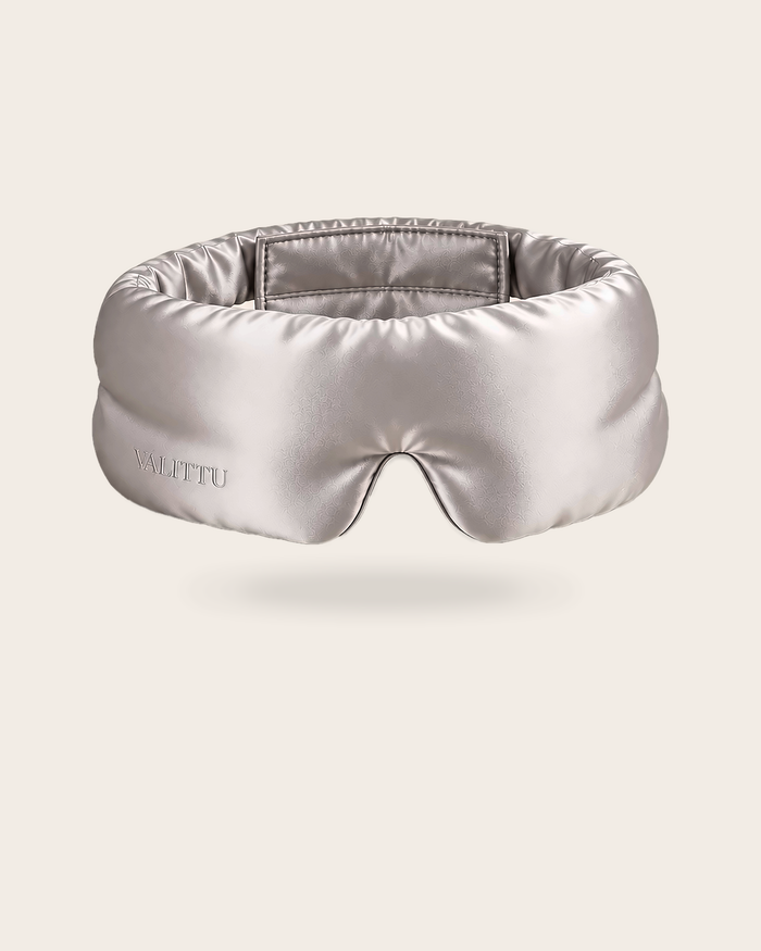 Silver contoured mulberry silk sleep mask