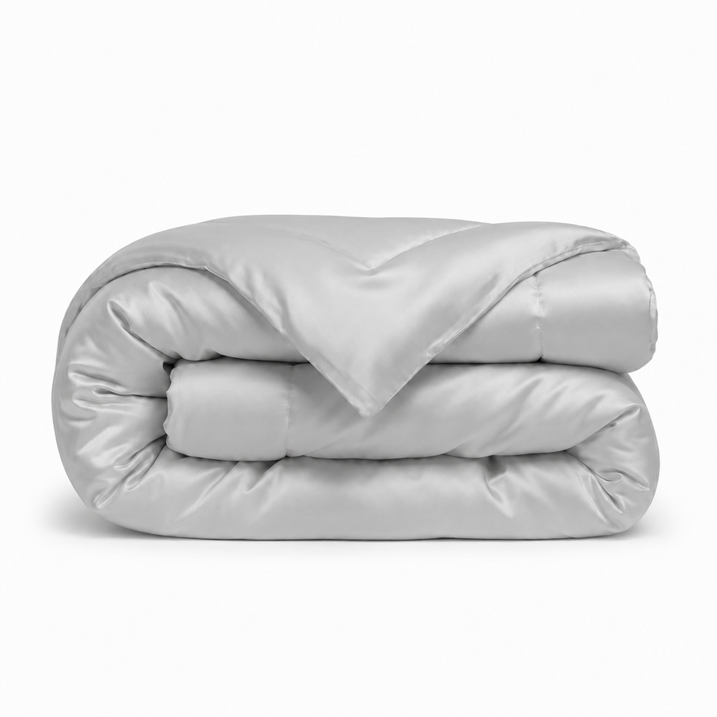 Silk Bedding Set - Silver