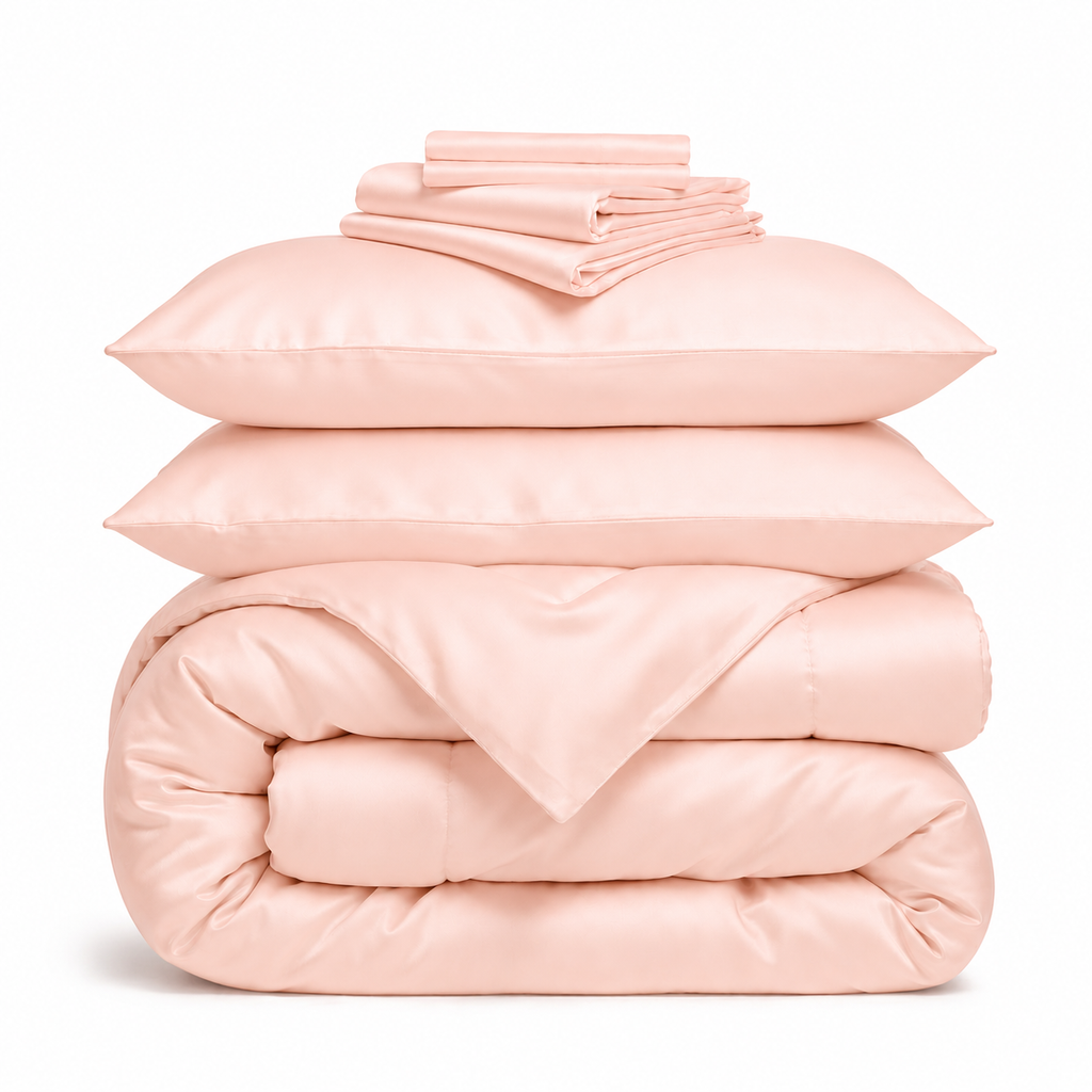 Silk Bedding Set - Pink