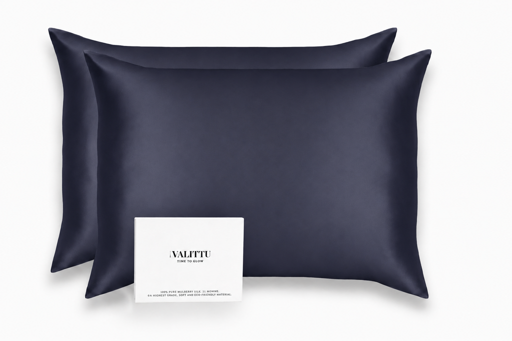 Silk Bedding Set - Navy
