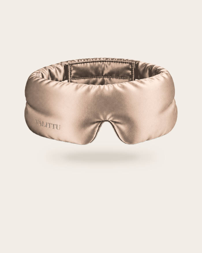 Rose Gold contoured mulberry silk sleep mask