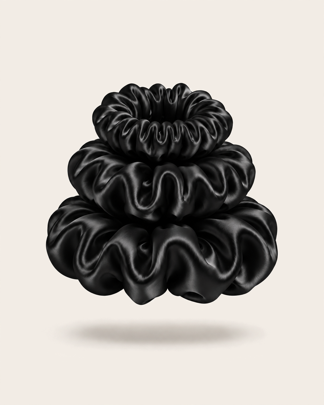 Silk Scrunchies — Black
