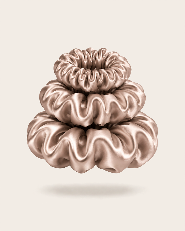 Silk Scrunchies — Rose Gold