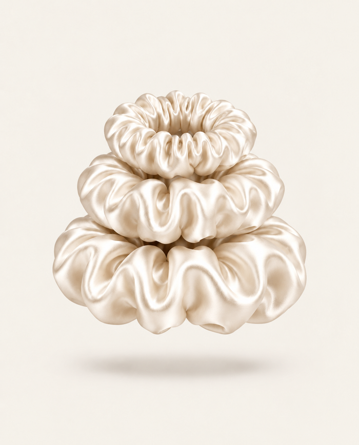 VALITTU Silk Scrunchies Ivory